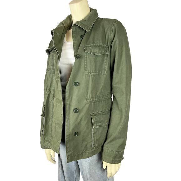 Ecote XS Green Cotton Canvas Utility Jacket Field Gorp Cargo Neutral Casual - Picture 2 of 14